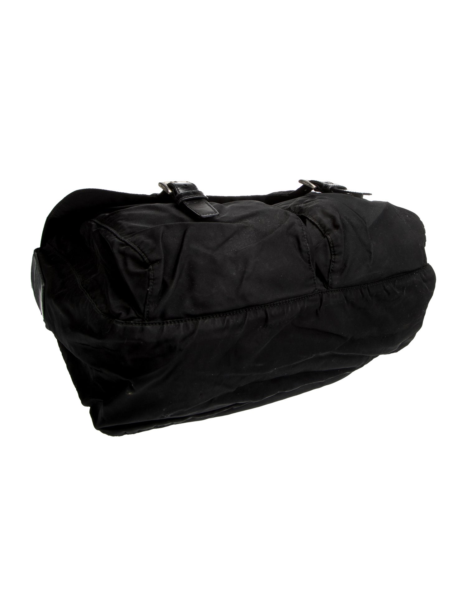 Prada Enameled Metal Triangle Messenger Bag